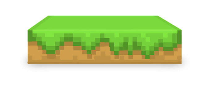 A Green And Brown Rectangular Object With Grass