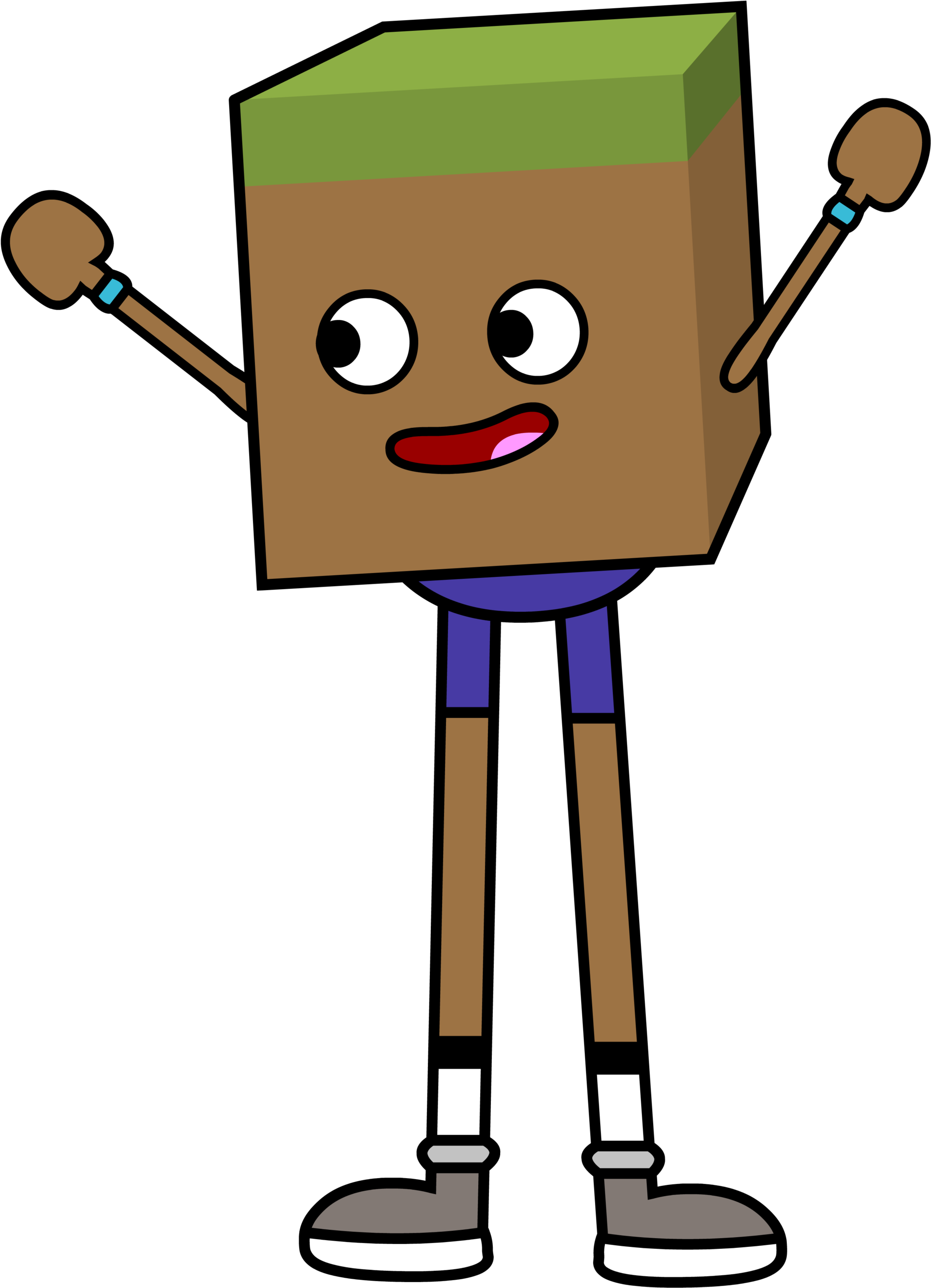 A Cartoon Of A Square Box With Arms Up