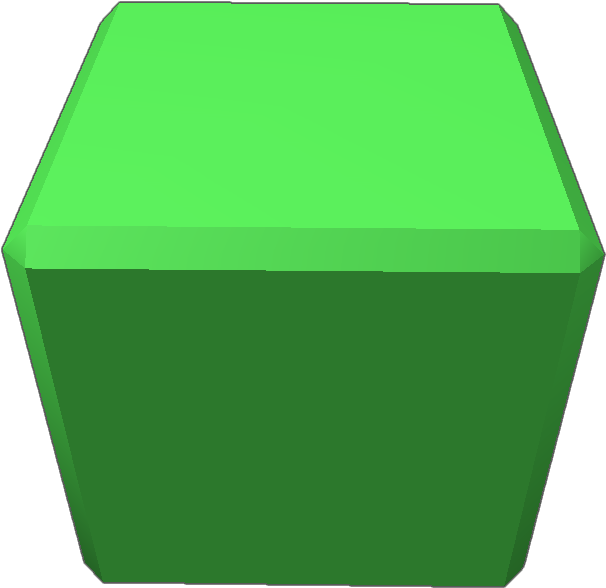A Green Cube With A Black Background