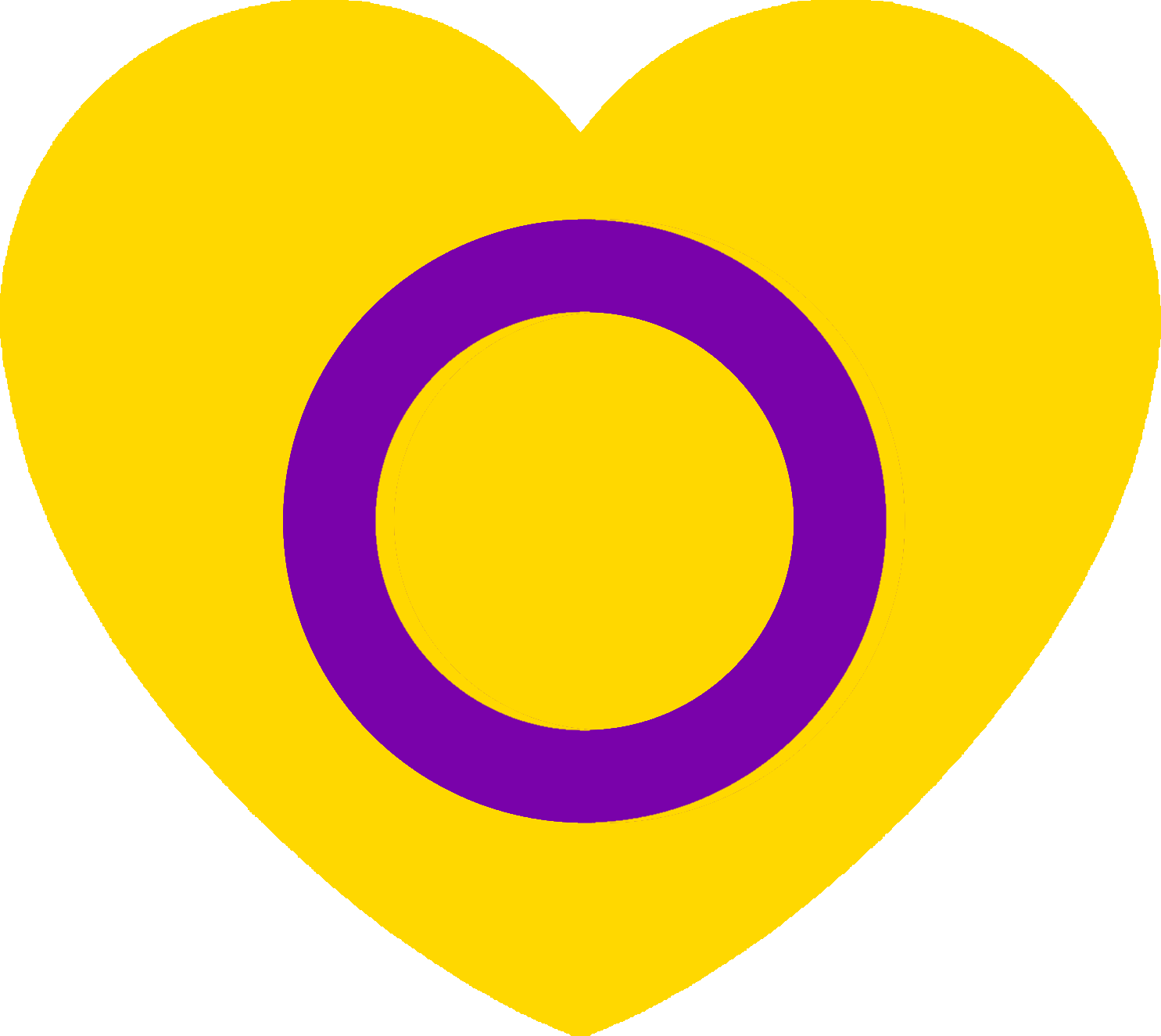 A Yellow Heart With A Purple Circle