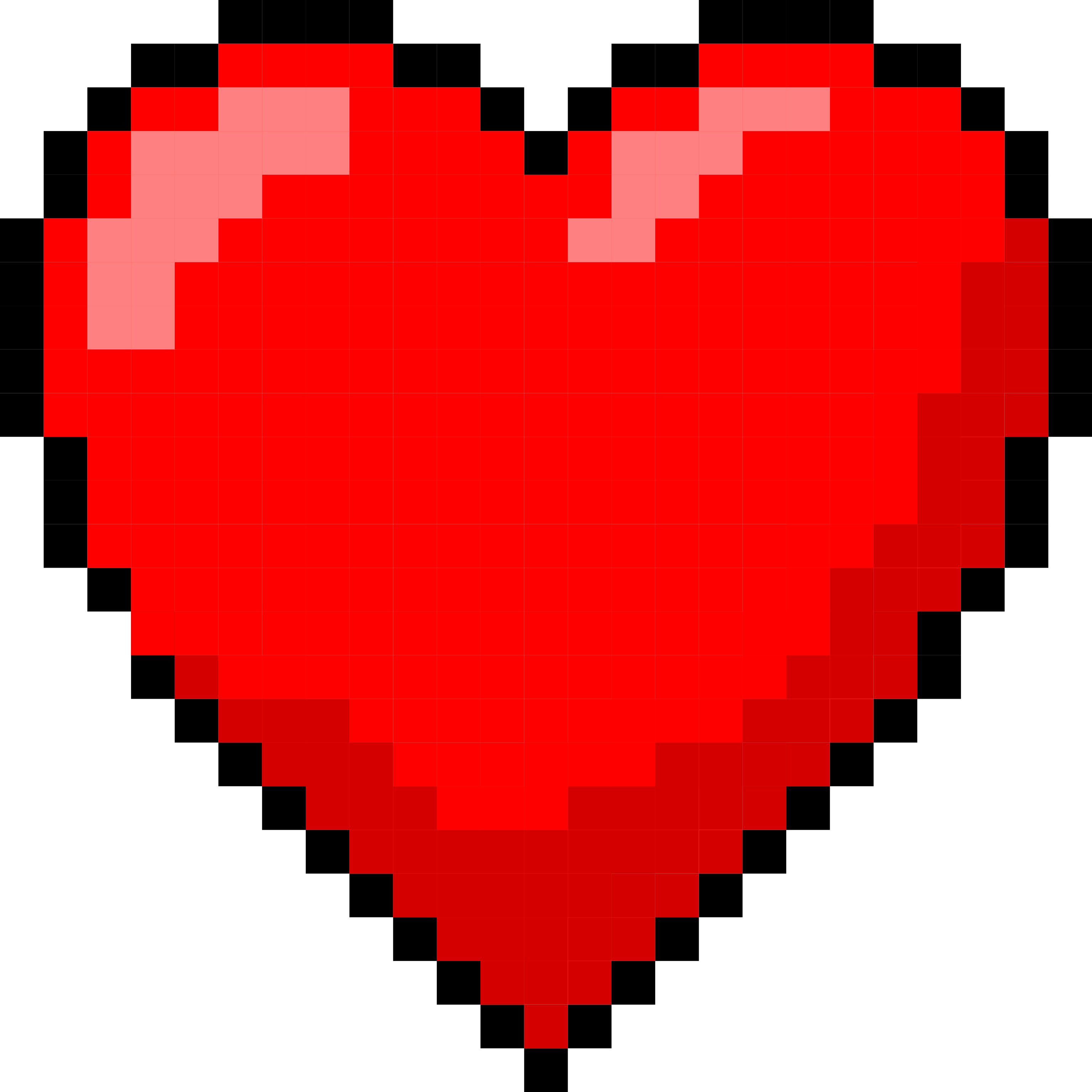 A Pixelated Heart With Black Background