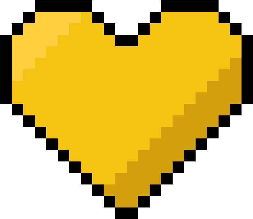 A Yellow Heart With Black Background