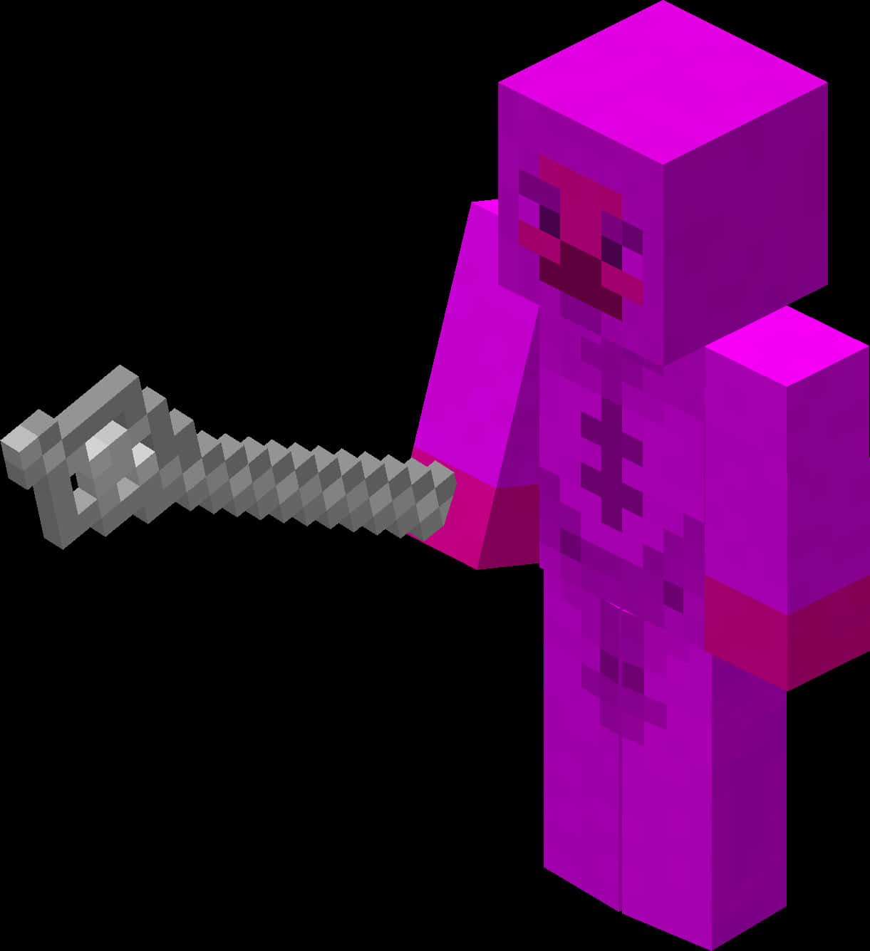 A Purple Toy Figure Holding A Sword