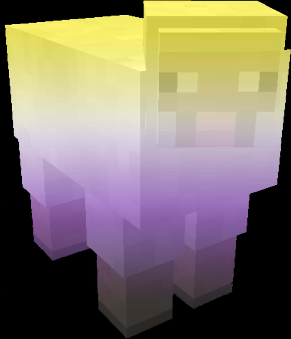 A Yellow And Purple Cube