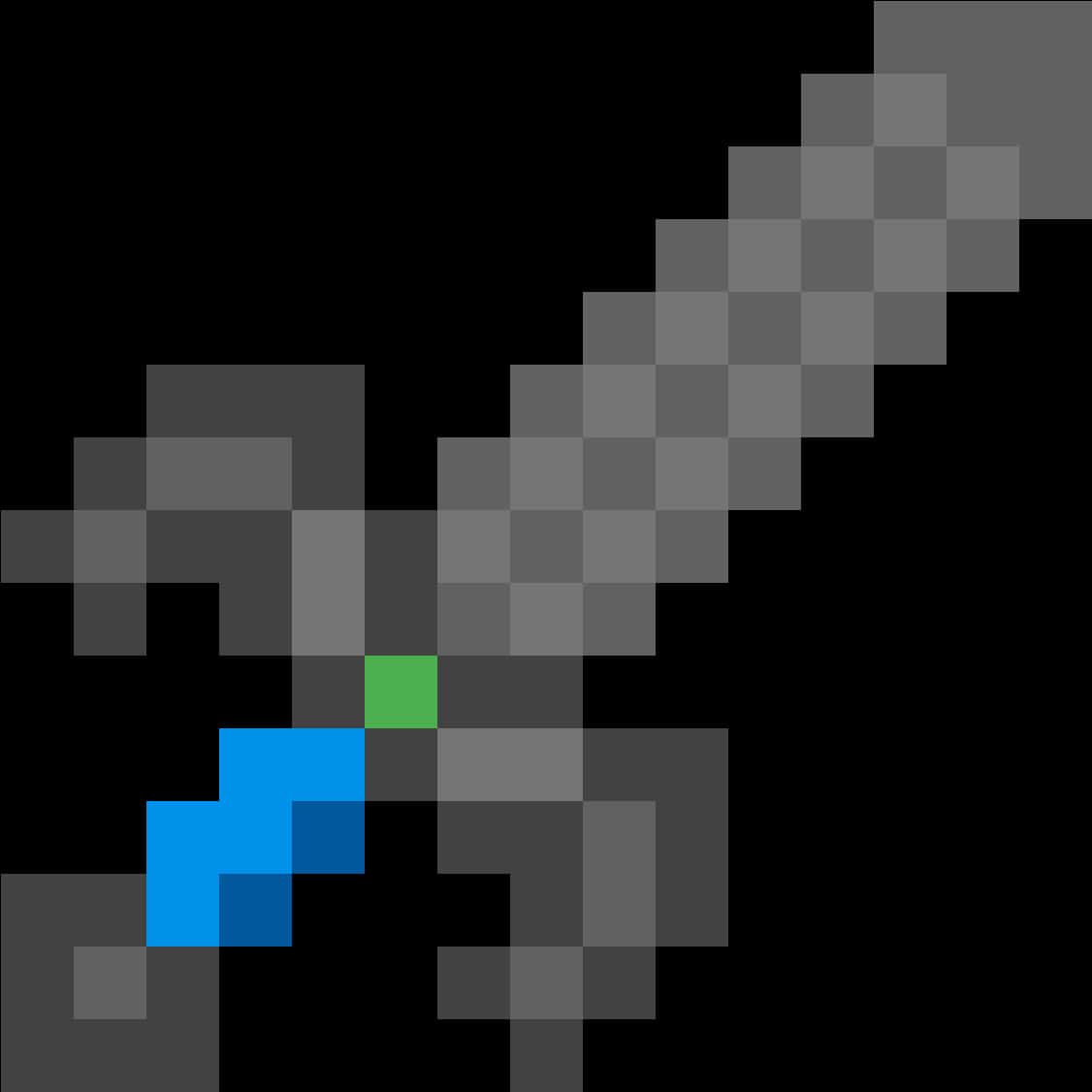 Pixel Pixelated Sword With A Blue And Green Center