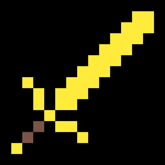 A Pixelated Sword On A Black Background