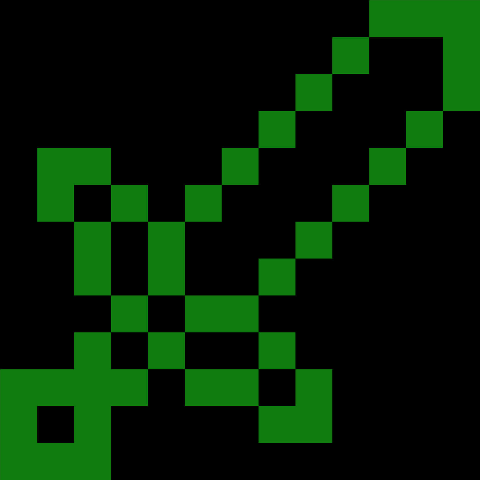 A Pixelated Sword With Black Squares
