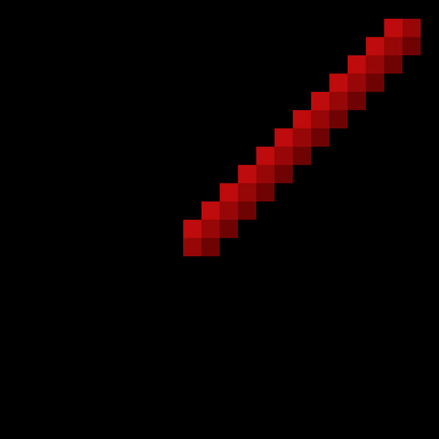 A Pixelated Red And Black Object