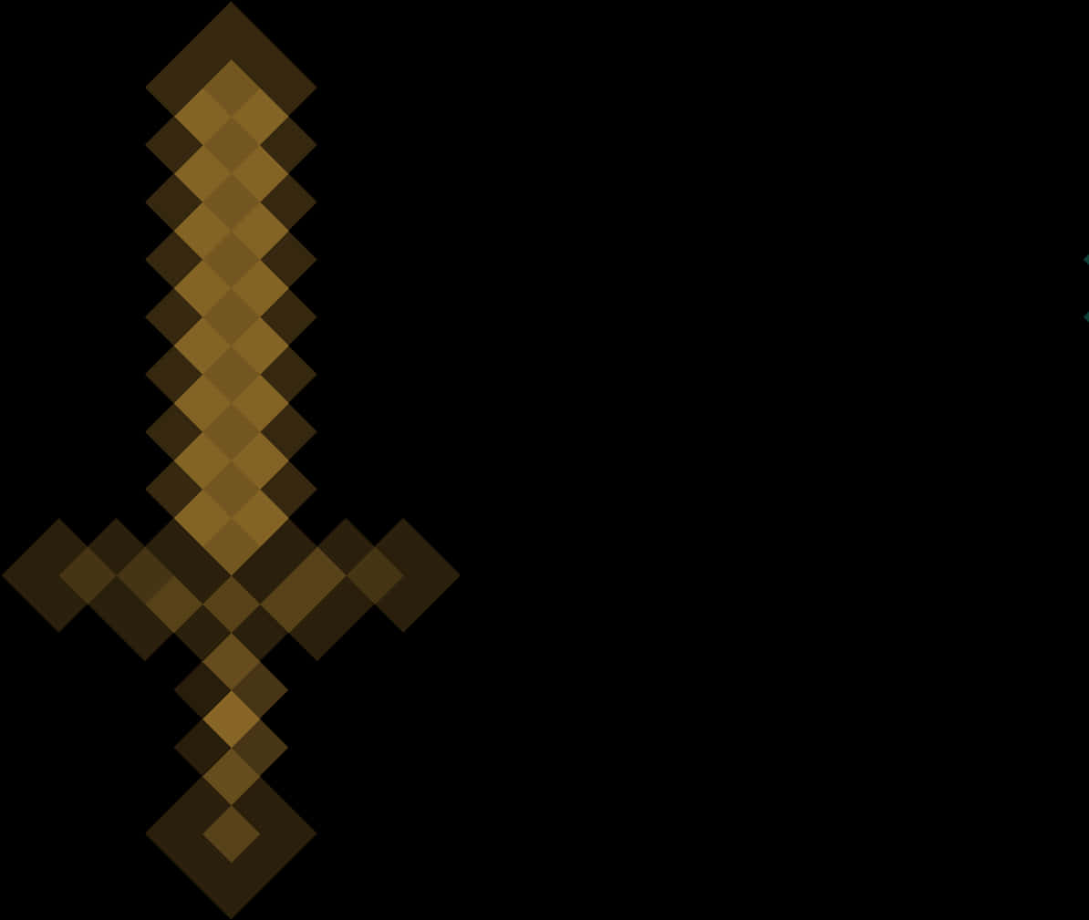 A Pixelated Sword On A Black Background