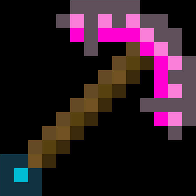A Pixelated Axe With A Blue Dot