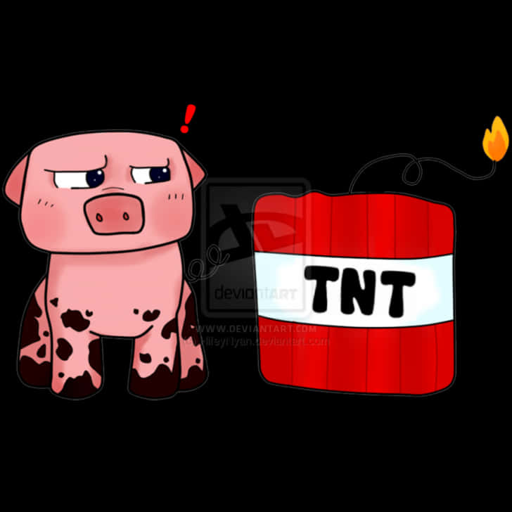 A Cartoon Pig With A Bomb