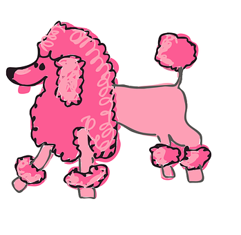A Drawing Of A Pink Poodle