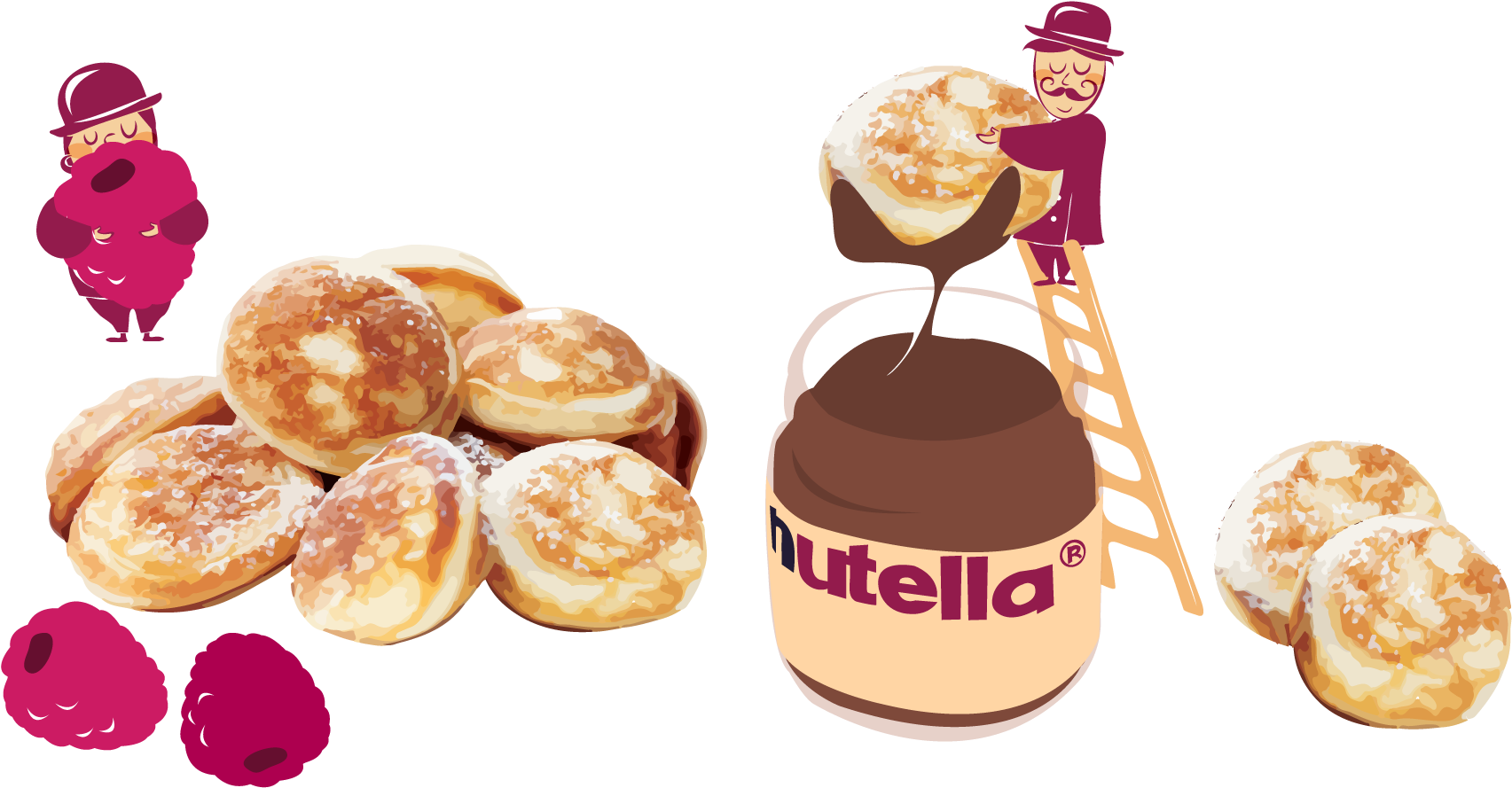 A Man On A Ladder Pouring Chocolate Spread Into A Jar Of Nutella