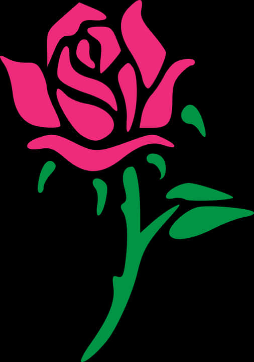 Minimalist Pink Rose Flower