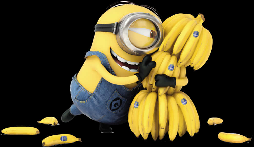 A Cartoon Character Holding A Bunch Of Bananas