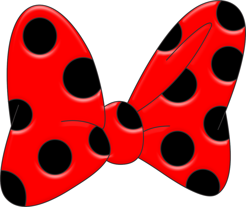 A Red Bow With Black Dots
