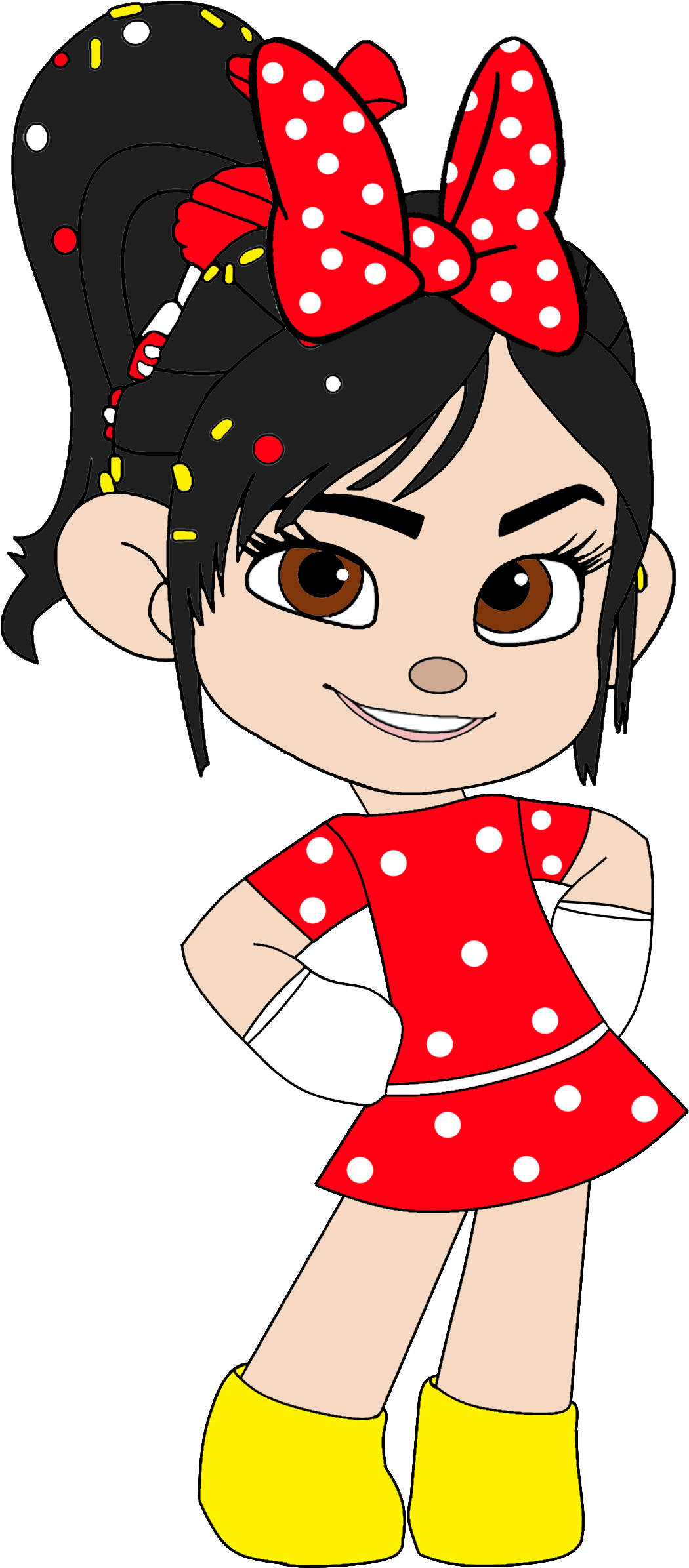 Cartoon Girl In A Red Dress
