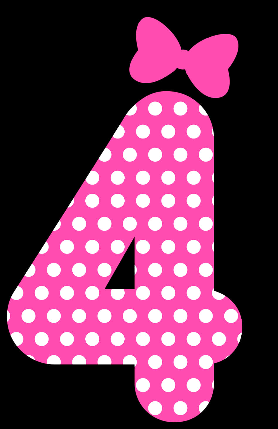 A Pink Number With White Dots