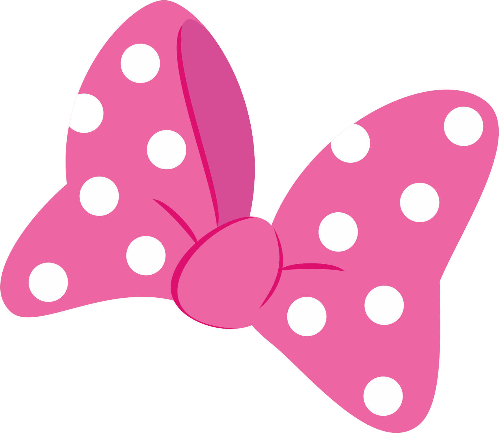 A Pink Bow With White Dots