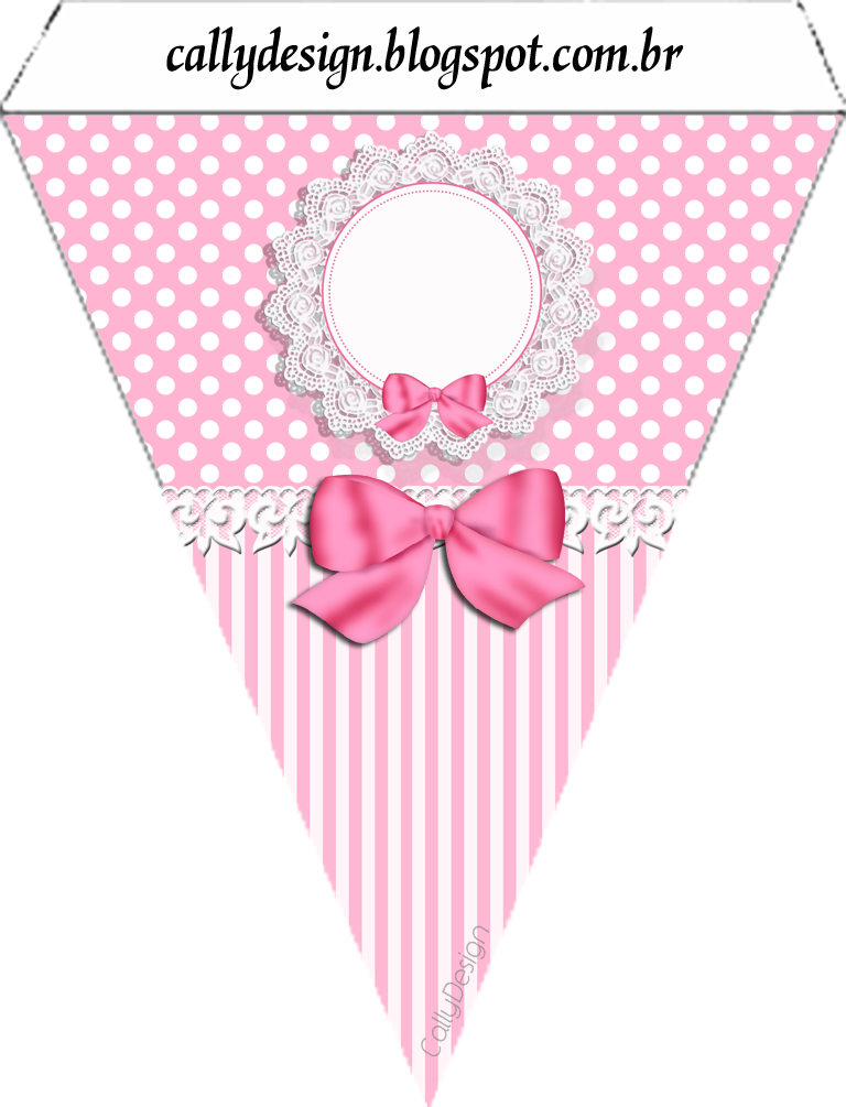 Minnie With Pink Stripes Free Printable Banner - Bandeirolas Rosa, Hd Png Download