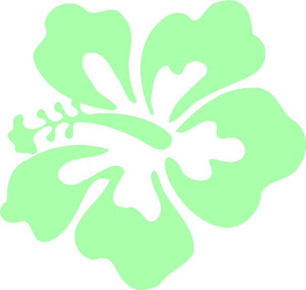 Mint Green Hawaiian Flowers - Hibiscus Flower Clipart Free, Hd Png Download