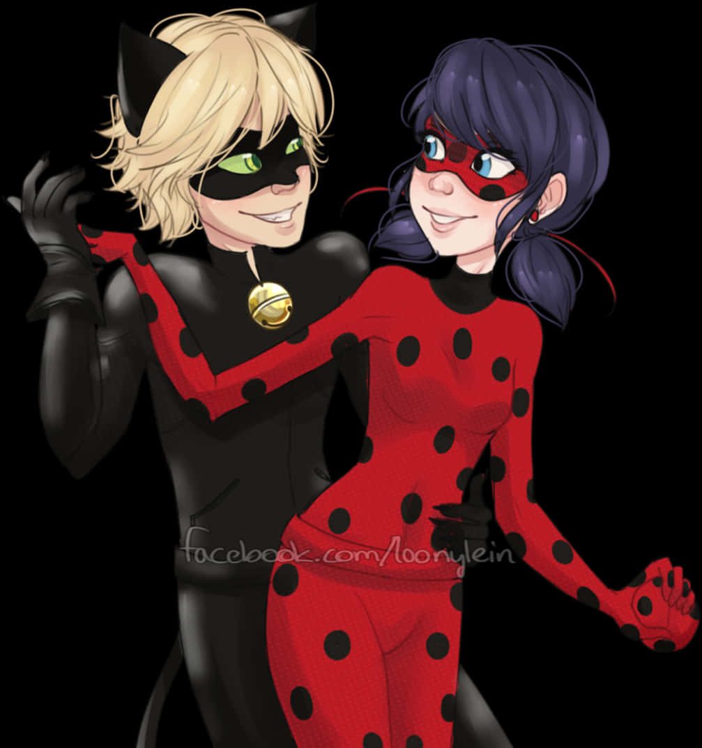 A Cartoon Of A Man And A Woman In Ladybug Clothing