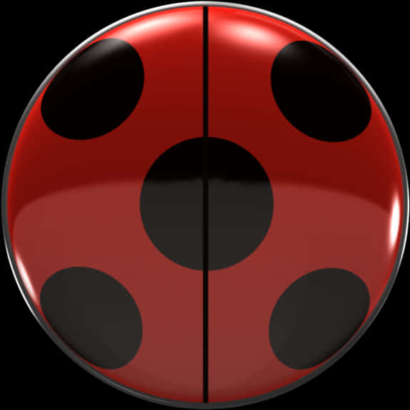 A Red And Black Ladybug Button
