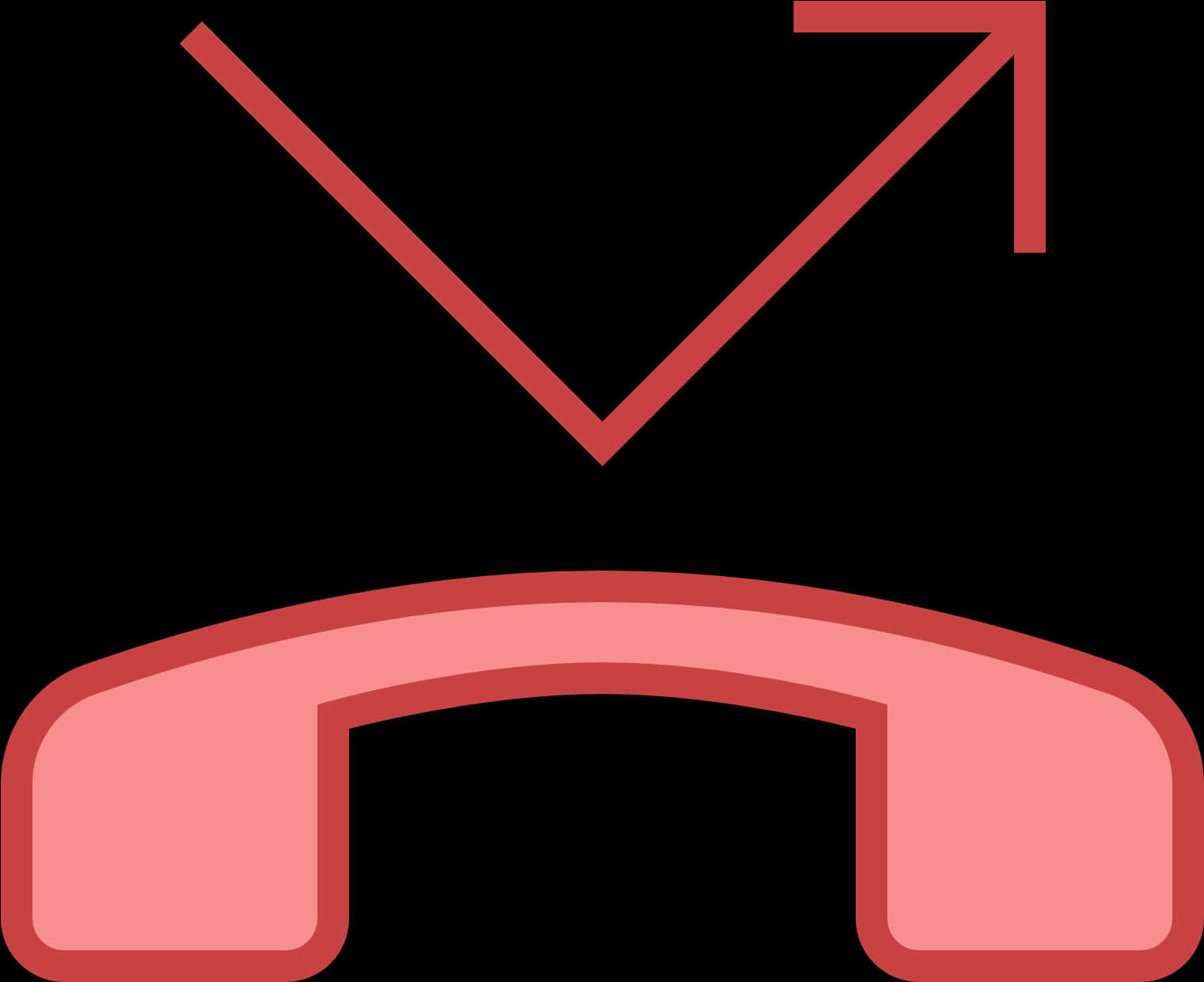 A Red Arrow Pointing Up To A Telephone