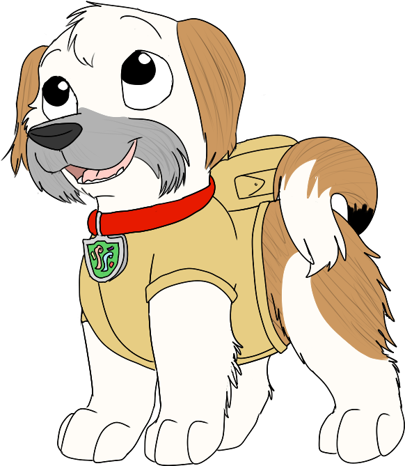 Cartoon Of A Dog Wearing A Vest
