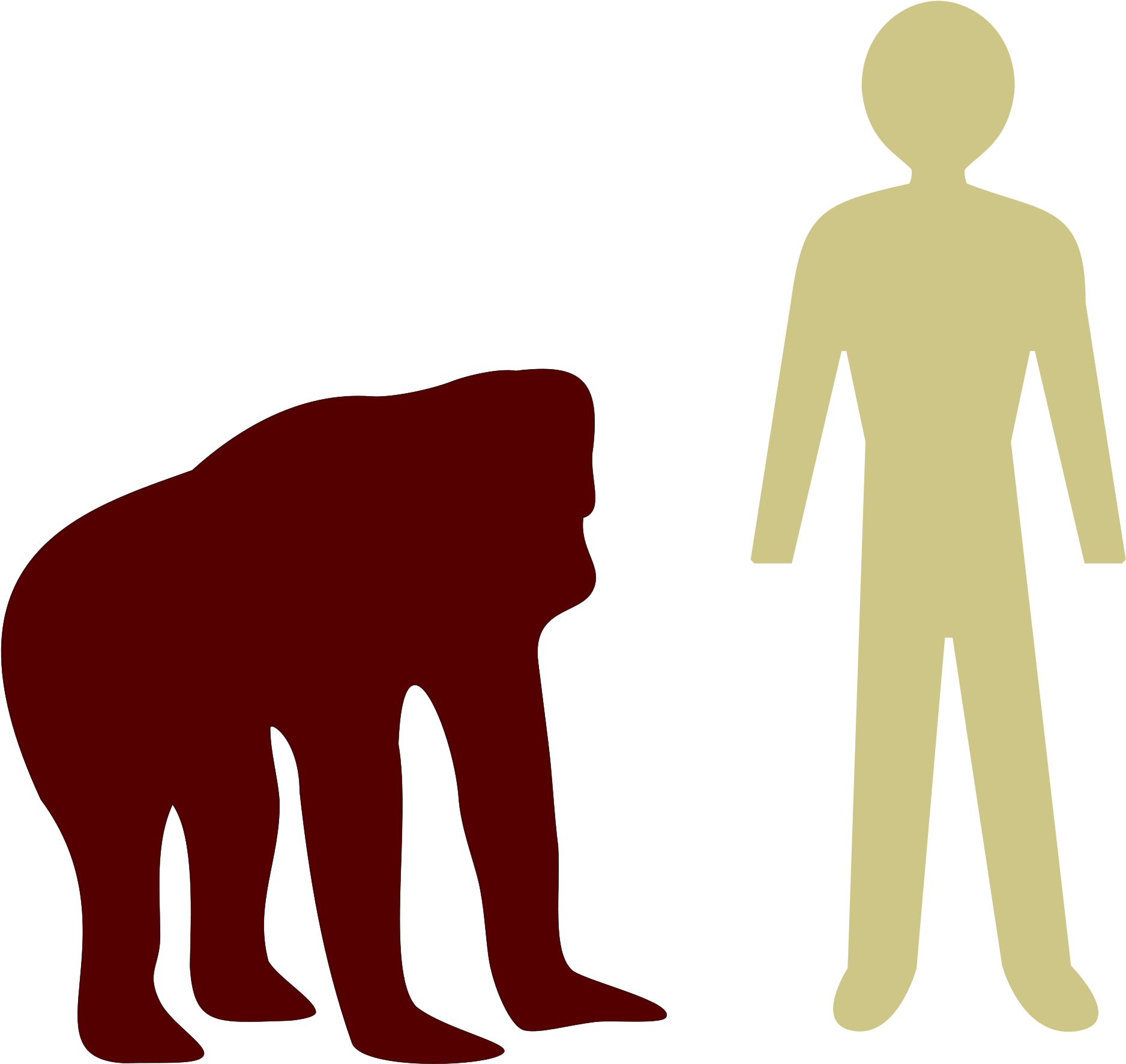 A Man And Monkey Silhouettes