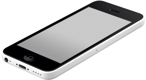 A White Cell Phone With A Blank Screen