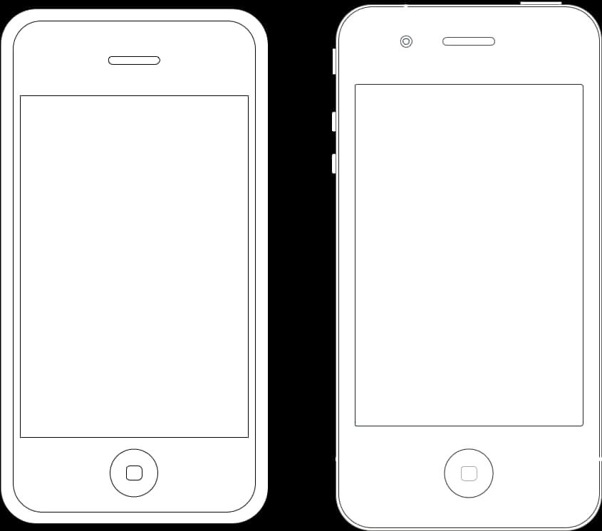 A White Cell Phone With Blank Screens