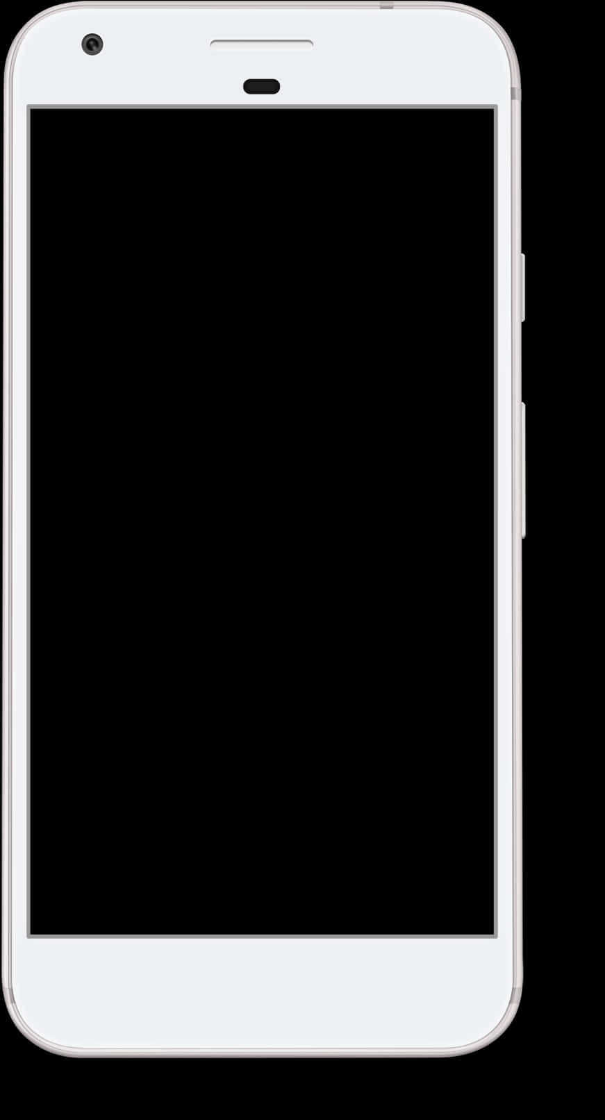 A White Cell Phone With A Black Screen