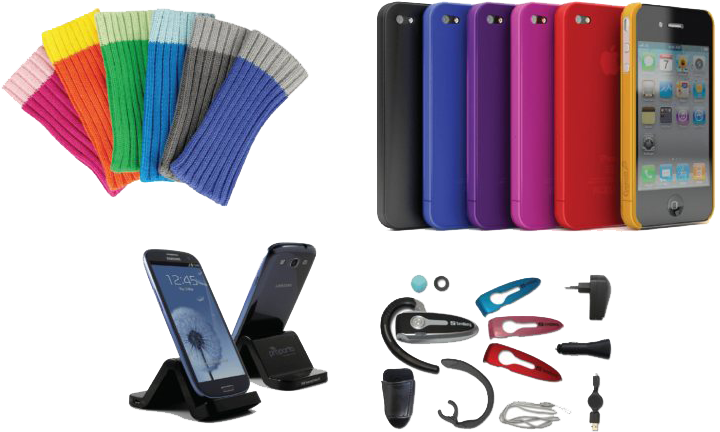 A Group Of Cell Phones And Accessories