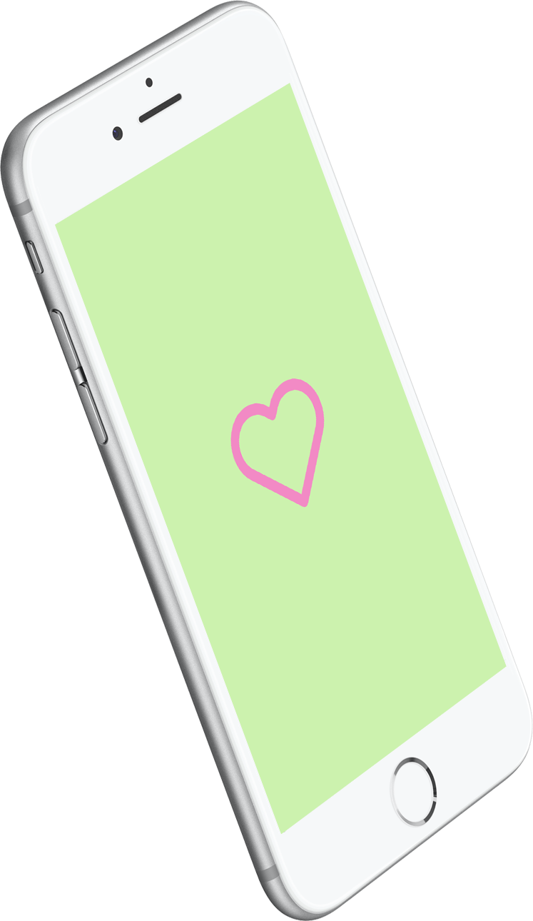 A White Cell Phone With A Pink Heart On The Screen