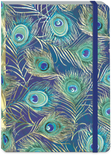 A Blue And Green Peacock Feathers On A Blue Background