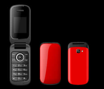 A Flip Phone With A Red Cover