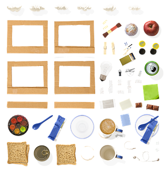 A Group Of Objects On A Black Background