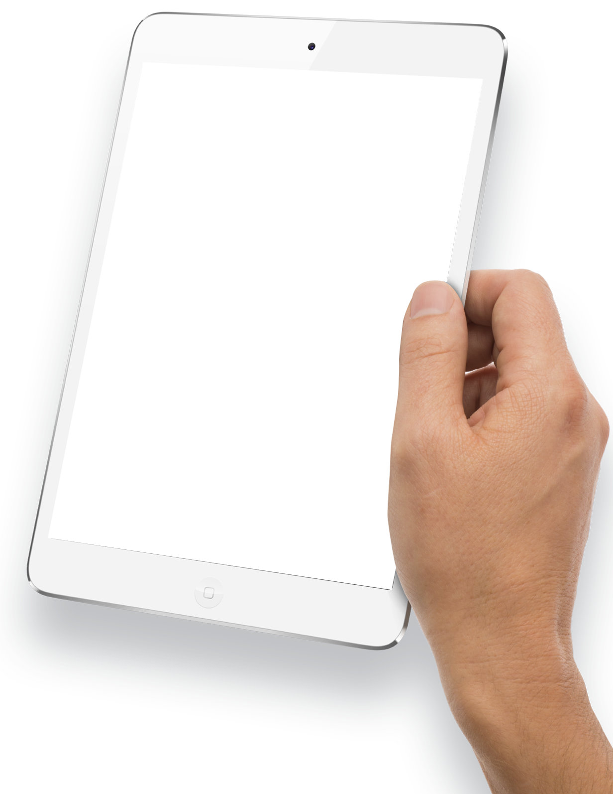A Hand Holding A White Tablet