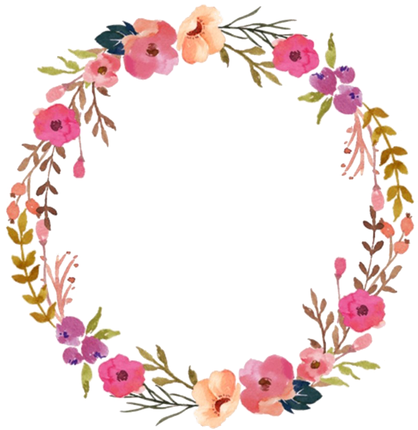 Modern Floral Garland Transparent Background - Transparent Background Floral Wreath, Hd Png Download