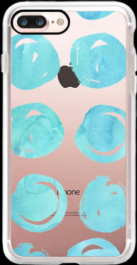 Modern Teal White Watercolor Hand Drawn Dots Iphone - Iphone 7 Plus Cover Belle