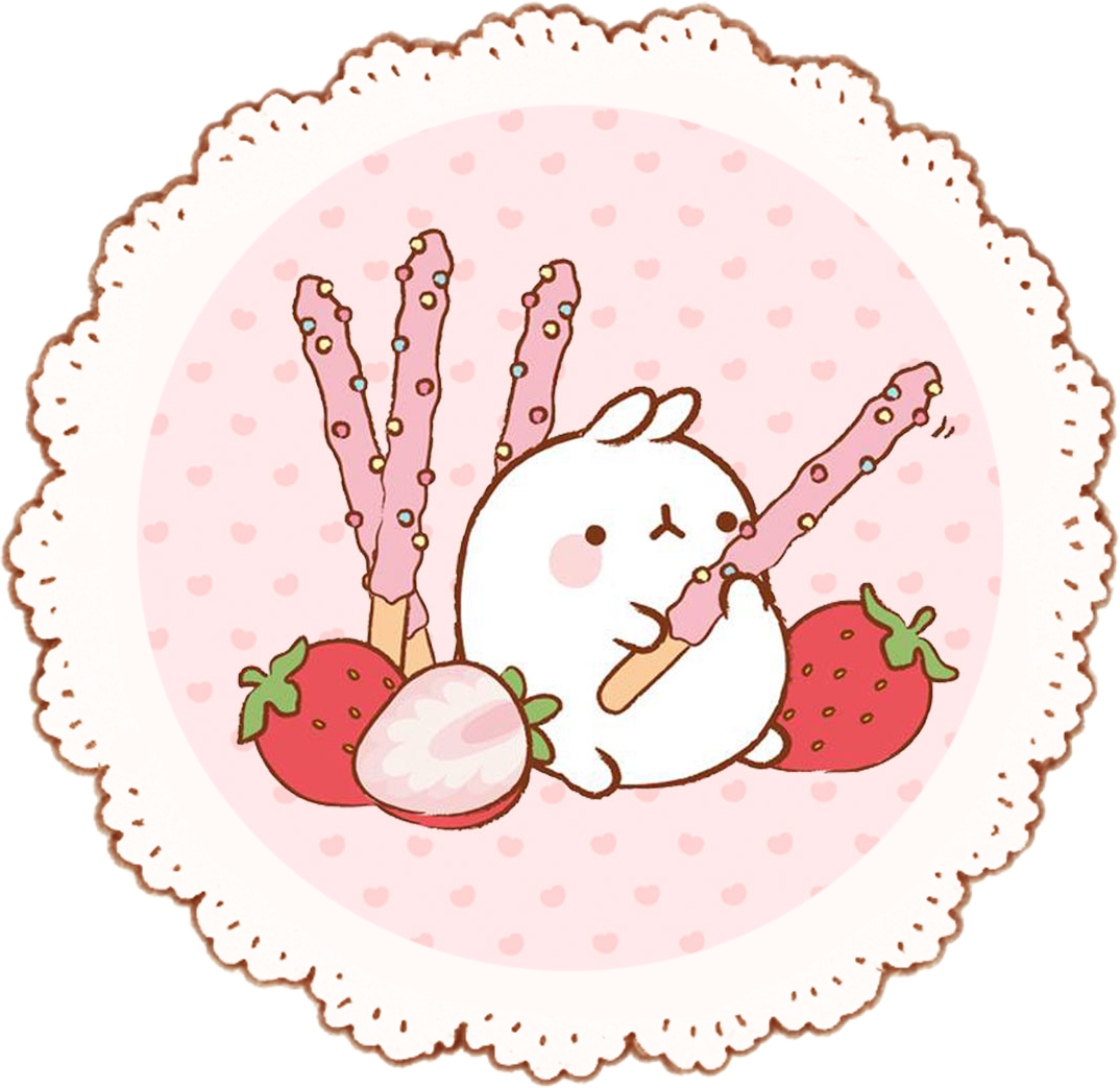 A Cartoon Of A Rabbit And Strawberries