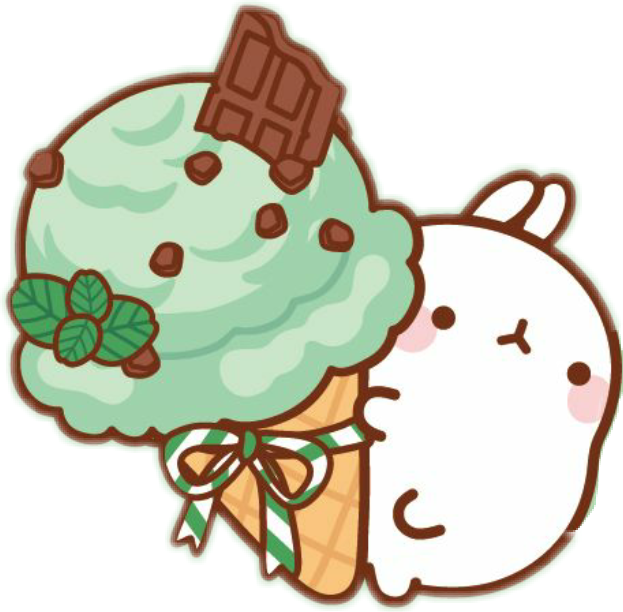 A Cartoon Of A Bunny And Ice Cream Cone