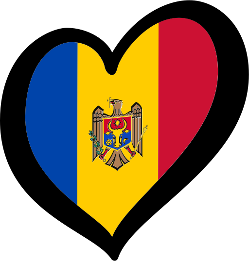 A Heart Shaped Flag With A Blue Red And Yellow Stripe