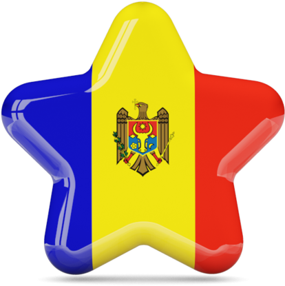 A Star Shaped Flag With A Red Blue And Yellow Flag