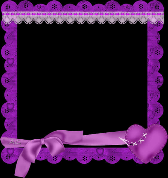 Cute Purple Molduras With Purple Ribbon