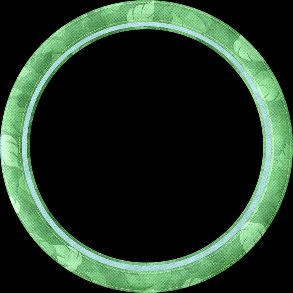 Circular Molduras With Green Leaf Pattern