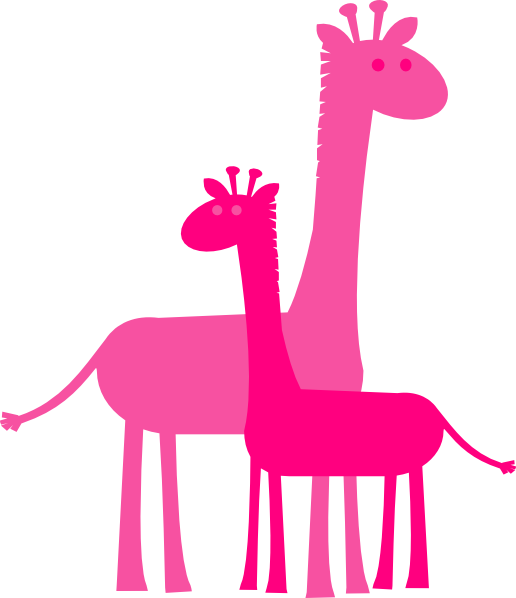 A Pink Giraffes On A Black Background