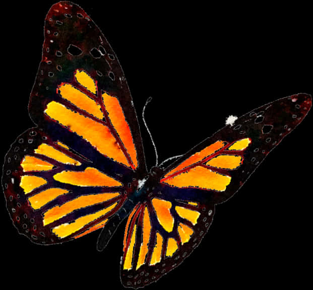 A Butterfly With Black And Yellow Wings