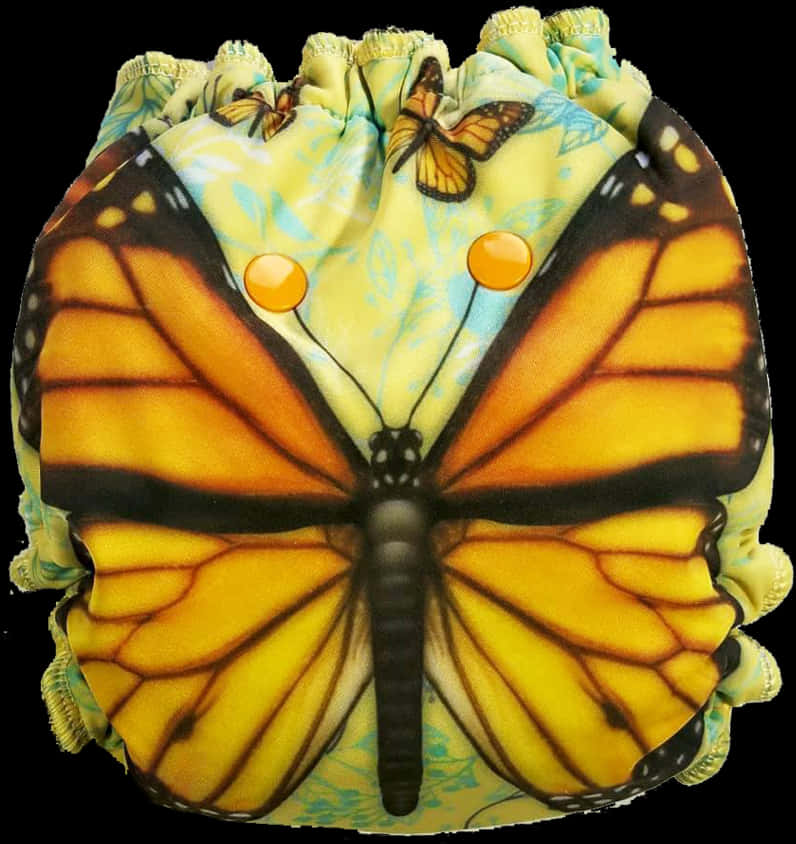 A Cloth Diaper With A Butterfly Design